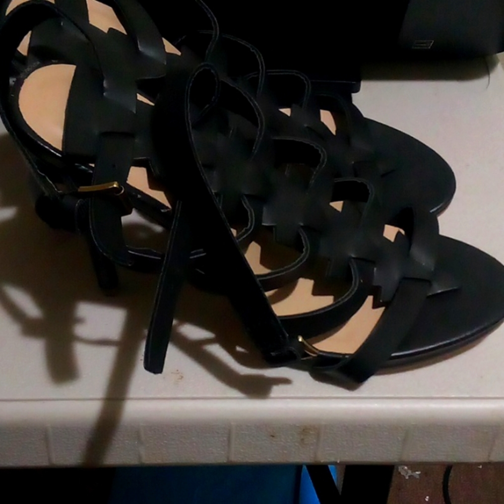 Black Just Fab Stilito Heels 7